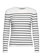 Striped Crewneck Sweater Tops Knitwear Jumpers White Lauren Ralph Lauren