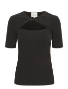 Bustamw Blouse Tops T-shirts & Tops Short-sleeved Black My Essential Wardrobe