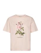 Printed Cotton-Blend T-Shirt Tops T-shirts & Tops Short-sleeved Pink Mango