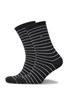 Th Women Sock 2P Small Stripe Lingerie Socks Regular Socks Black Tommy Hilfiger