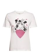 Onlmickey Life Reg S/S Valentine Top Jrs Tops T-shirts & Tops Short-sleeved White ONLY