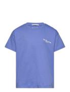 Over D Printed T-Shirt Tops T-Kortærmet Skjorte Blue Tom Tailor