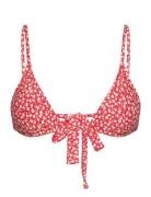 Floral Triangle Bikini Swimwear Bikinis Bikini Tops Triangle Bikinitops Red Mango