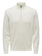 Onswyler Life Reg 14 Half Zip Knit Noos Tops Knitwear Half Zip Jumpers Beige ONLY & SONS