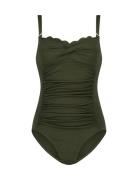 Scallop Ocean Bs O Badedragt Badetøj Khaki Green Hunkemöller