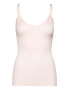 Silk Strap Top W/ Elastic Band Tops T-shirts & Tops Sleeveless Pink Rosemunde