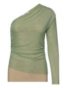 Shona - Mesh Solid Rd Tops Blouses Long-sleeved Green Day Birger Et Mikkelsen