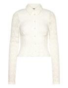 Lace Fitted Shirt Tops Blouses Long-sleeved White ROTATE Birger Christensen