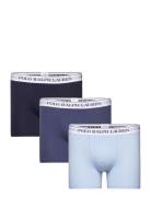 Stretch Cotton Boxer Brief 3-Pack Boxershorts Blue Polo Ralph Lauren Underwear