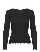 Organic T-Shirt Tops T-shirts & Tops Long-sleeved Black Rosemunde