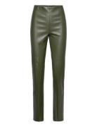Slkaylee Straight Pants Bottoms Trousers Leather Leggings-Bukser Green Soaked In Luxury