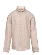 Jprccmaze Linen Shirt L/S Jnr Tops Shirts Long-sleeved Shirts Beige Jack & J S