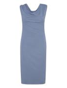 Cutout Jersey Off-The-Shoulder Dress Knælang Kjole Blue Lauren Ralph Lauren