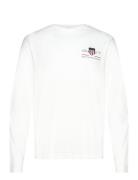 Reg Medium Archive Shield Ls T Tops T-Langærmet Skjorte White GANT