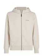 Micro Logo Repreve Hoodie Jacket Tops Sweatshirts & Hoodies Hoodies Beige Calvin Klein