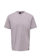 Onsmax Life Ss Stitch Tee Noos Tops T-Kortærmet Skjorte Purple ONLY & SONS