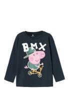 Nmmjonin Peppapig Ls Top Cplg Tops T-shirts Long-sleeved T-Skjorte Navy Name It