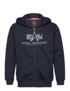 Basic Zip Hoodie Designers Sweatshirts & Hoodies Hoodies Navy Alpha Industries