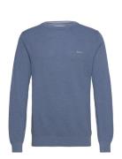 Cotton Pique C-Neck Tops Knitwear Round Necks Blue GANT