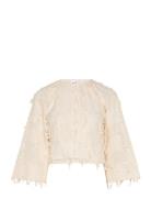 Cilia - Organic Cotton Texture Rd Tops Blouses Long-sleeved Cream Day Birger Et Mikkelsen