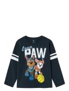 Nmmjobs Pawpatrol Ls Top Cplg Tops T-shirts Long-sleeved T-Skjorte Navy Name It