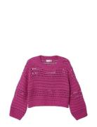 Nkfkalea Ls Loose Short Knit Tops Knitwear Pullovers Pink Name It