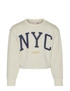 Vmmillie Linsey Cropped Sweat Jrs Girl Tops Sweatshirts & Hoodies Sweatshirts Cream Vero Moda Girl