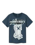 Nkmjin Minecraft Ss Top Box Noos Bfu Tops T-Kortærmet Skjorte Blue Name It