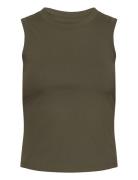 Studio Rib Tank Sport T-shirts & Tops Sleeveless Khaki Green Björn Borg