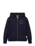 Fitted Sweatshirt Jacket Tops Sweatshirts & Hoodies Hoodies Navy Tom Tailor