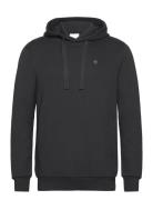Arvid Basic Hood Badge Sweat - Gots Tops Sweatshirts & Hoodies Hoodies Black Knowledge Cotton Apparel