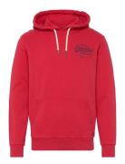 Classic Vl Heritage Chest Hood Tops Sweatshirts & Hoodies Hoodies Red Superdry