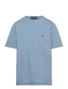 Cotton Jersey Pocket Tee Tops T-Kortærmet Skjorte Blue Ralph Lauren Kids