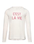 Nkfviolet Ls Loose Top Tops T-shirts Long-sleeved T-Skjorte White Name It