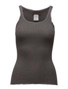 Silk Top W/ Elastic Band Tops T-shirts & Tops Sleeveless Grey Rosemunde