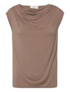 Rwbiarritz Sl Waterfall T-Shirt Tops T-shirts & Tops Sleeveless Brown Rosemunde