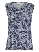 Rwbiarritz Sl Waterfall T-Shirt Tops T-shirts & Tops Sleeveless Blue Rosemunde