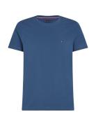 Stretch Slim Fit Tee Tops T-Kortærmet Skjorte Blue Tommy Hilfiger