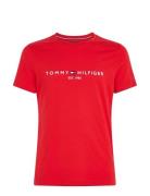 Tommy Logo Tee Tops T-Kortærmet Skjorte Red Tommy Hilfiger