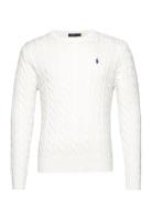 Cable-Knit Cotton Sweater Designers Knitwear Round Necks White Polo Ralph Lauren