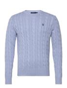 Cable-Knit Cotton Sweater Designers Knitwear Round Necks Blue Polo Ralph Lauren