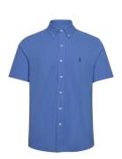 Featherweight Mesh Shirt Tops Shirts Short-sleeved Blue Polo Ralph Lauren