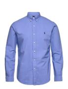 Slim Fit Garment-Dyed Oxford Shirt Tops Shirts Casual Blue Polo Ralph Lauren