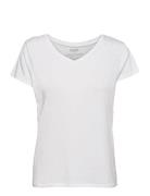 Women's Modal V-Neck T-Shirt 1-Pack Sport T-shirts & Tops Short-sleeved White Danish Endurance