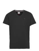 Tjm Original Jersey V Neck Tee Tops T-Kortærmet Skjorte Black Tommy Jeans