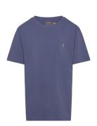 Cotton Jersey Crewneck Tee Tops T-Kortærmet Skjorte Blue Ralph Lauren Kids