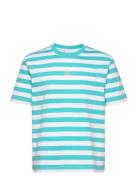 Hanger Striped Tee Tops T-shirts & Tops Short-sleeved Blue Hanger By Holzweiler