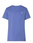 Cotton Jersey Crewneck Tee Tops T-Kortærmet Skjorte Blue Ralph Lauren Kids