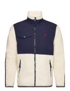 Hybrid Fleece Jacket Tops Sweatshirts & Hoodies Fleeces & Midlayers Cream Polo Ralph Lauren