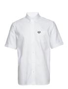 S/S Oxford Shirt Tops Shirts Short-sleeved White Fred Perry